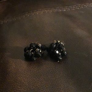 Vintage black clip on earrings